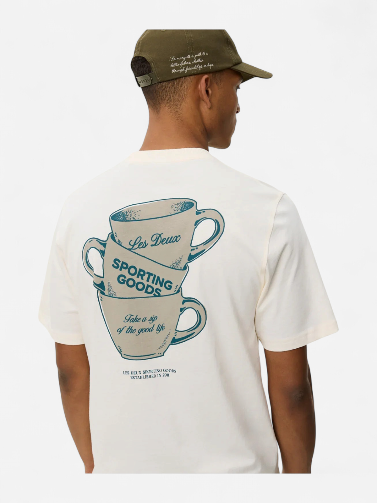Les Deux miesten t-paita Ben Coffee Artist T-shirt, luonnonvalkoinen - Kekäle.fi