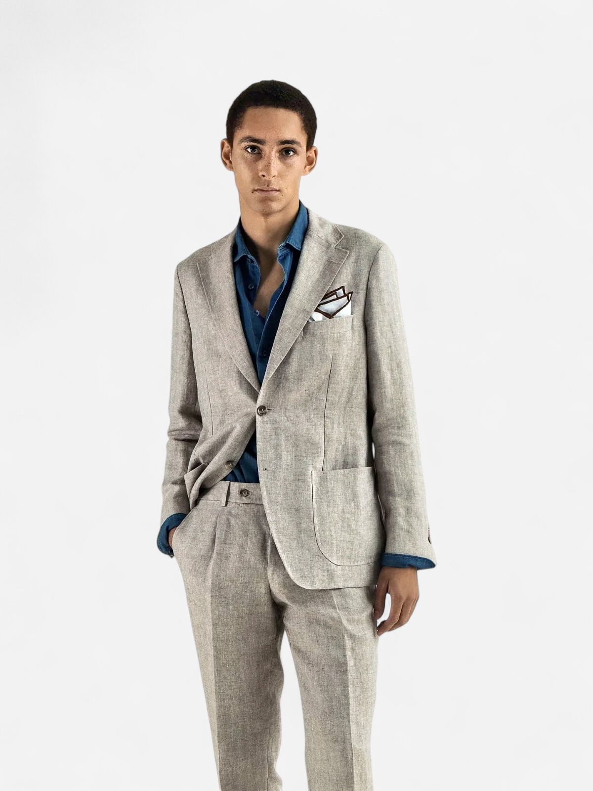 Turo irtotakki Bilbao HL Modern Fit Linen Jacket, ruskea - Kekäle.fi
