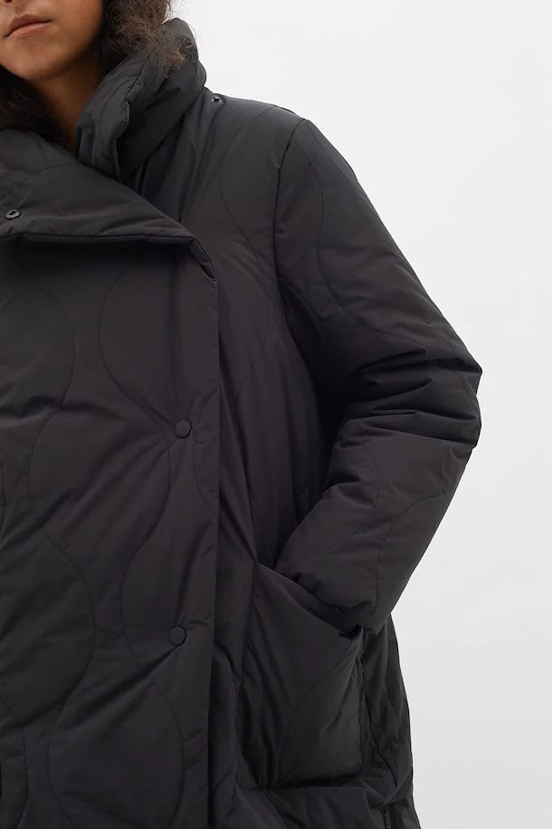 Inwear Naisten Talvitakki, LEIGANIW LONG COAT Black