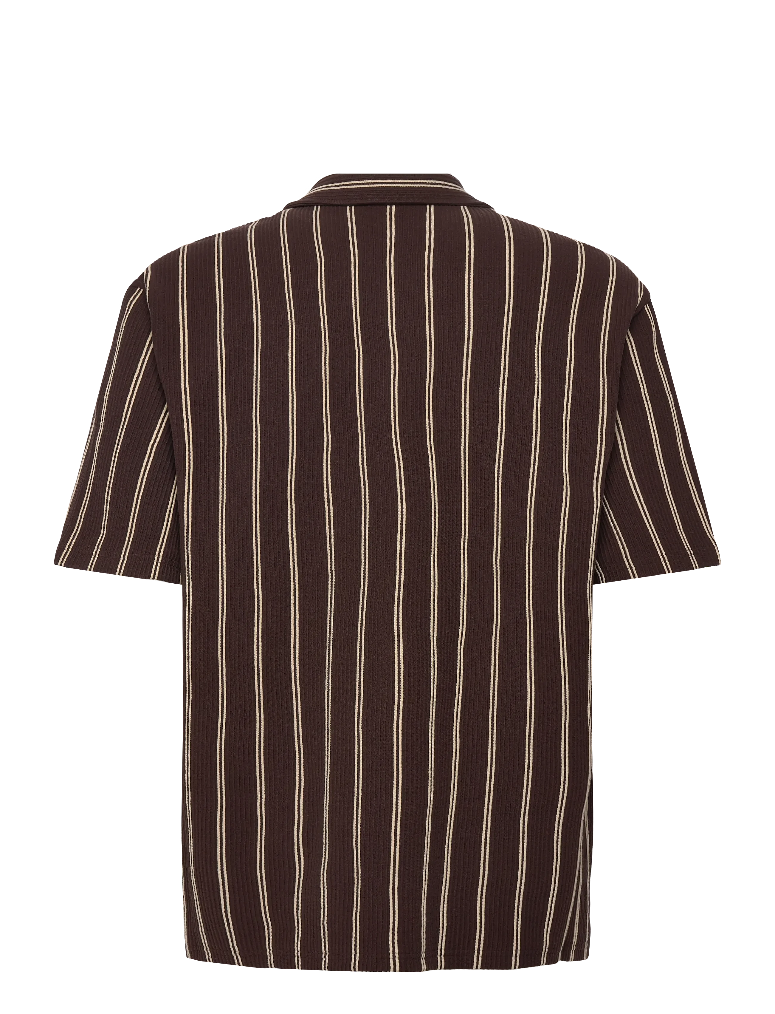 Hugo Boss lyhythihainen kauluspaita C-Lars-Camp-B-262 Cuban Shirt, ruskea kuosillinen