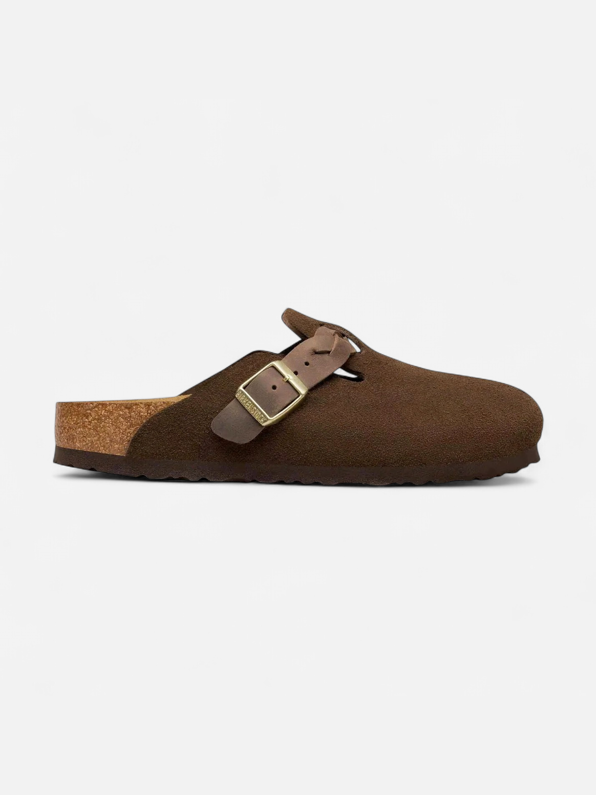 Birkenstock unisex pistokkaat Boston Narrow Suede Leather, Tummanruskea - Kekäle.fi