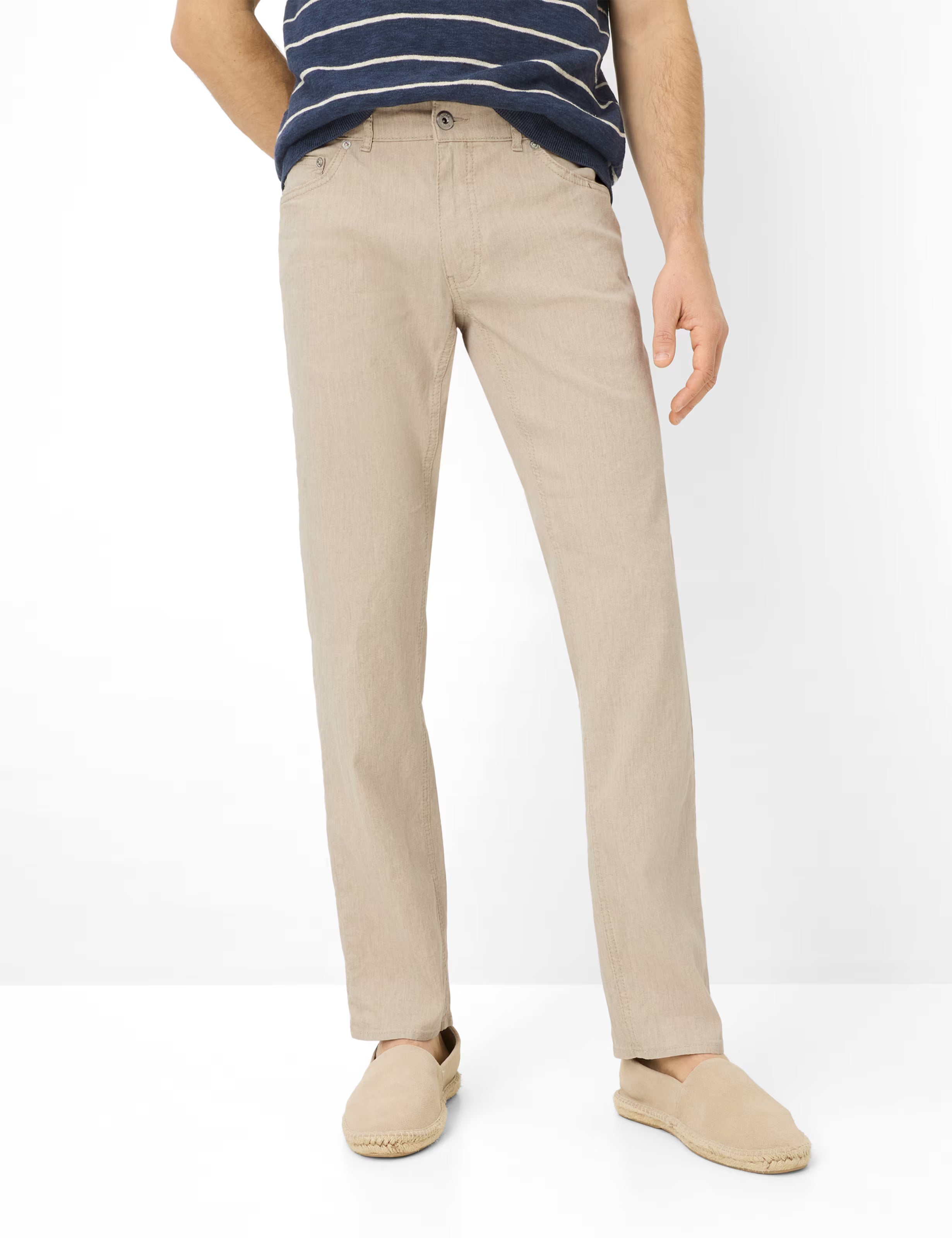 Brax miesten housut Cadiz Linen Cotton Flex Pants, beige