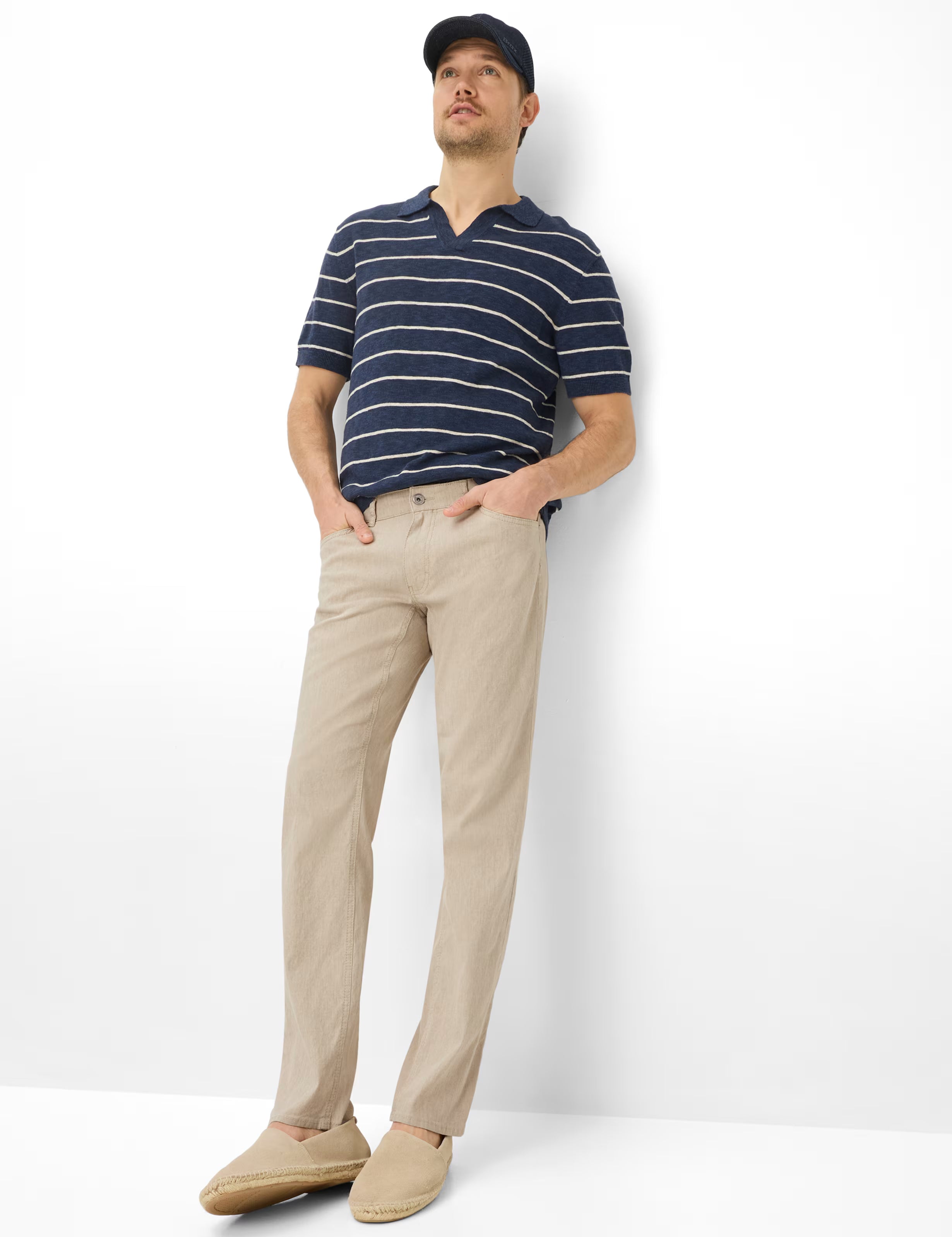 Brax miesten housut Cadiz Linen Cotton Flex Pants, beige