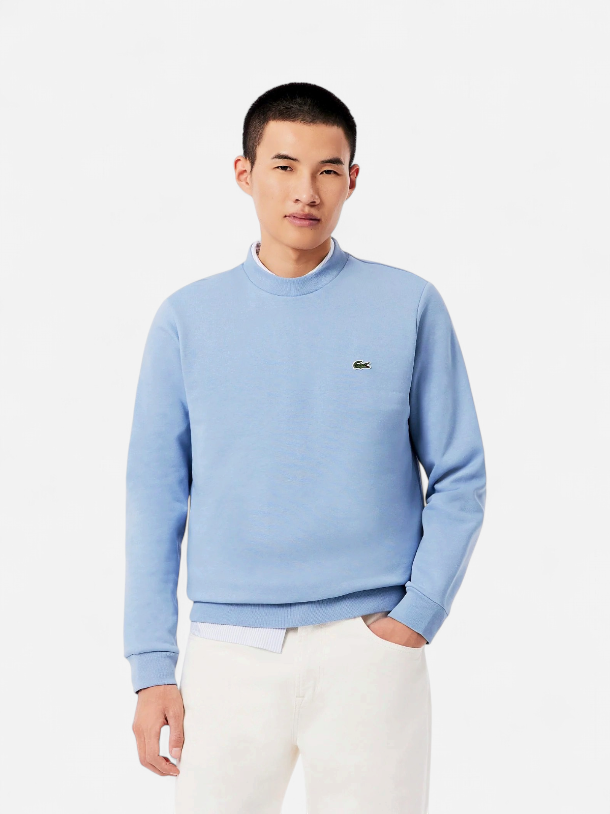 Lacoste miesten neulepusero Brushed Cotton Fleex Jogger Sweatshirt, vaaleansininen - Kekäle.fi