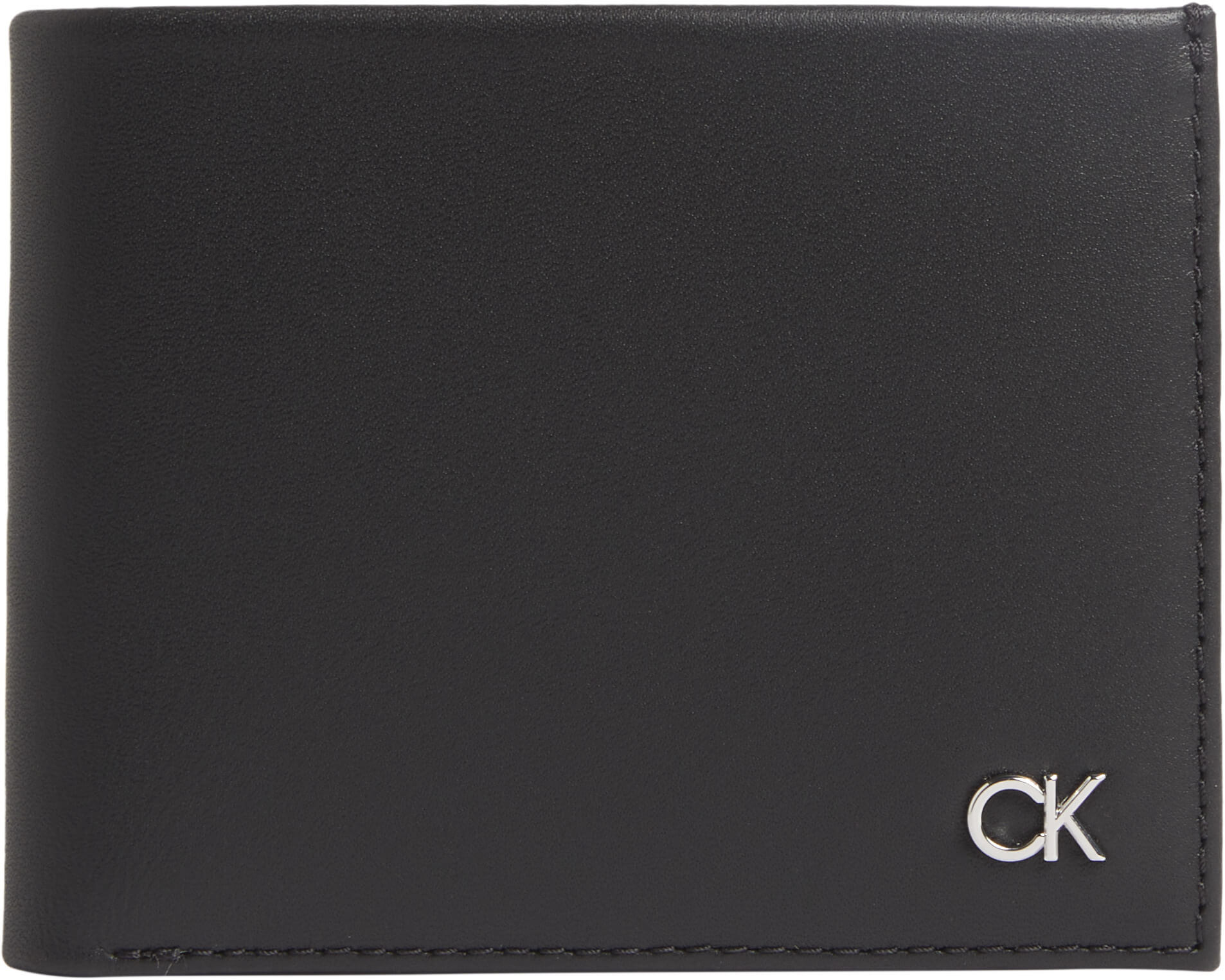 Calvin Klein Jeans Miesten Lompakko METAL CK BIFOLD 6CC W/BILL, Musta