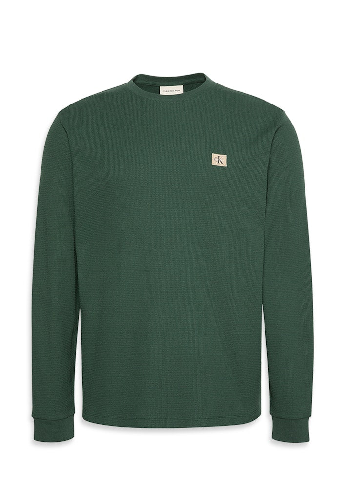 calvin-klein-jeans-miesten-paita-ls-waffle-badge-crewnk-tee-armeijanvihrea-4