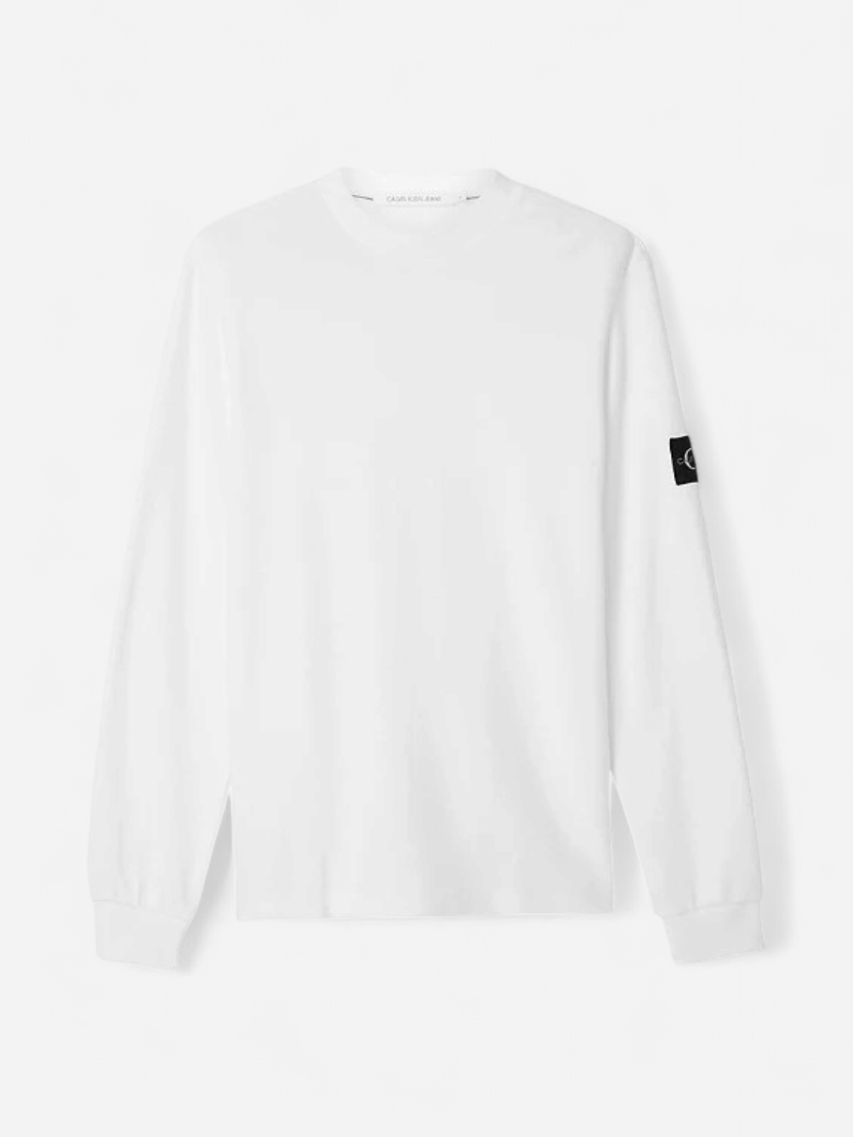 Calvin Klein Jeans Miesten Paita Monogram Badge Waffle LS Tee Valkoinen - Kekäle.fi