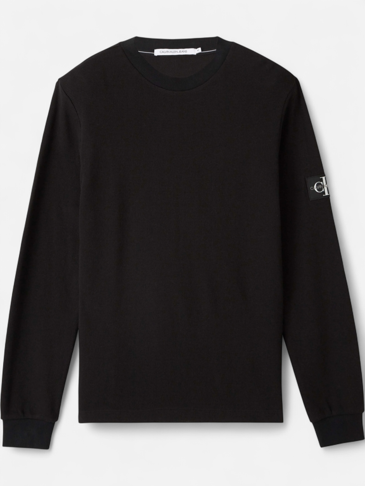 Calvin Klein Jeans Miesten Paita MONOGRAM WAFFLE LS TEE Musta - Kekäle.fi