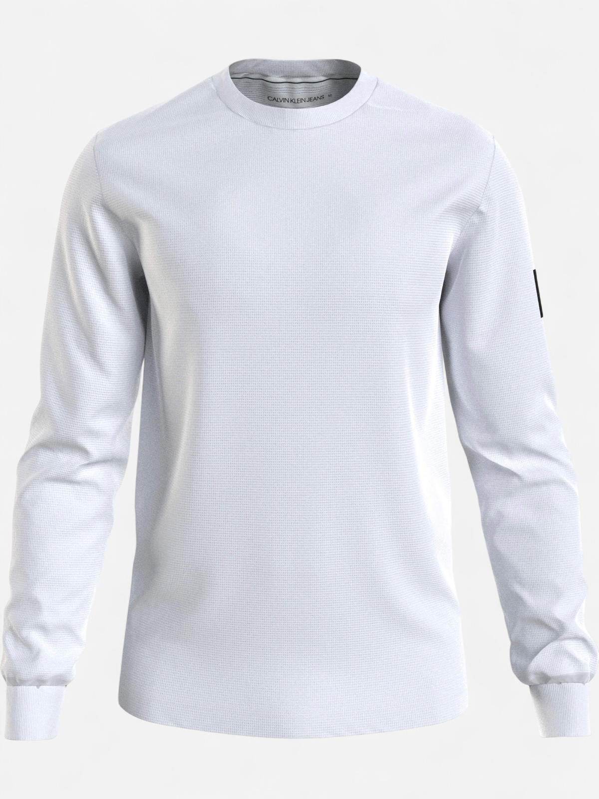 Calvin Klein Jeans Miesten Paita, MONOLOGO BADGE WAFFLE LS TEE Valkoinen - Kekäle.fi