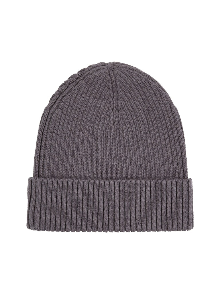 Calvin Klein Jeans Miesten Pipo CLASSIC COTTON RIB BEANIE, Tummanharmaa