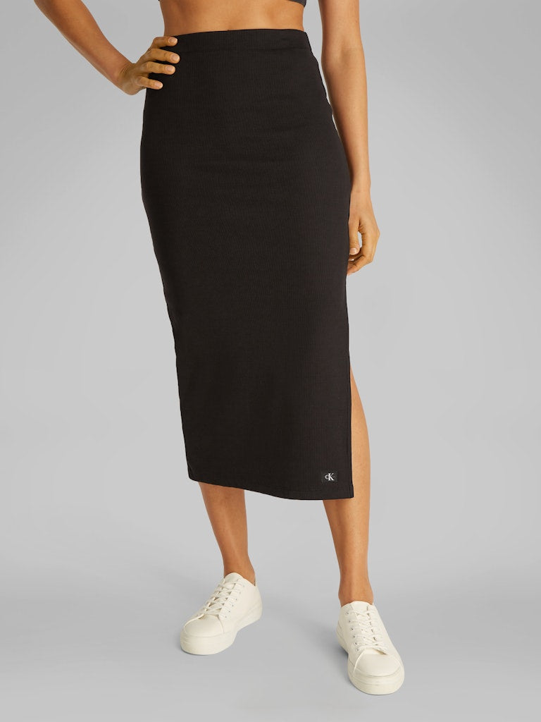 calvin-klein-jeans-naisten-hame-woven-label-rib-skirt-musta-3