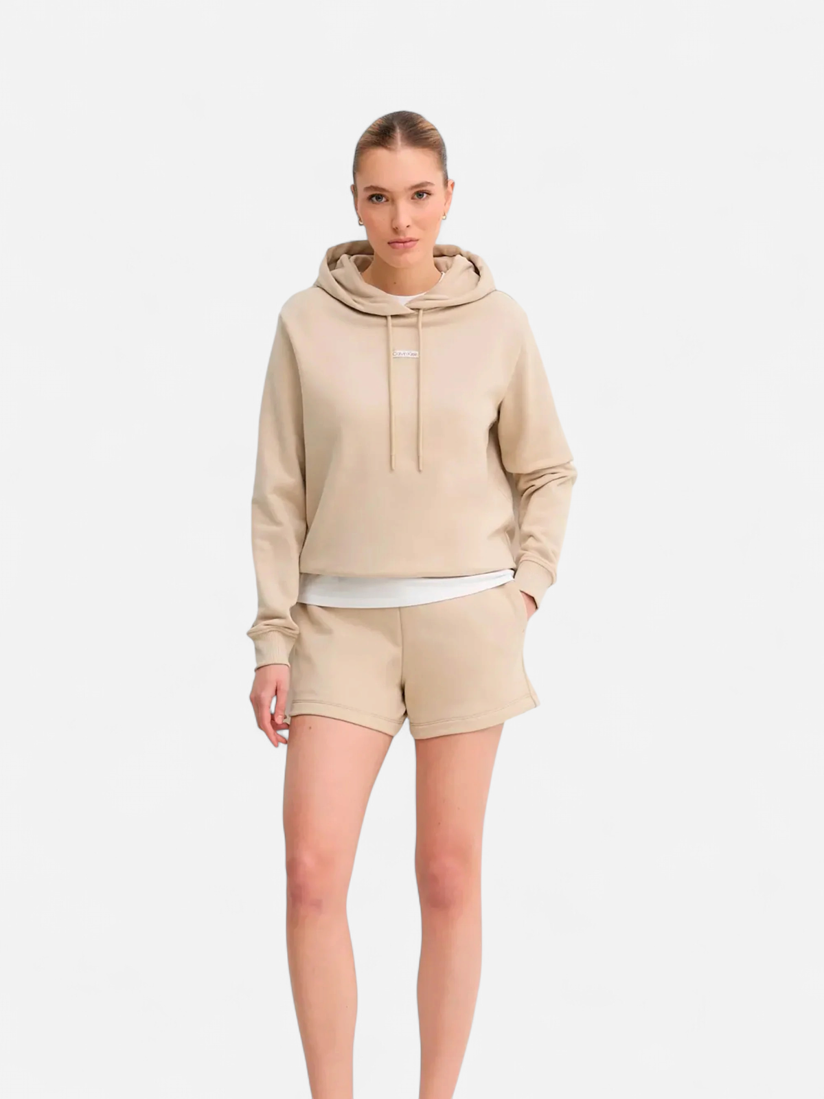 Calvin Klein Jeans naisten shortsit, PLACED INSTITUTIONAL SHORT Vaalea Beige - Kekäle.fi