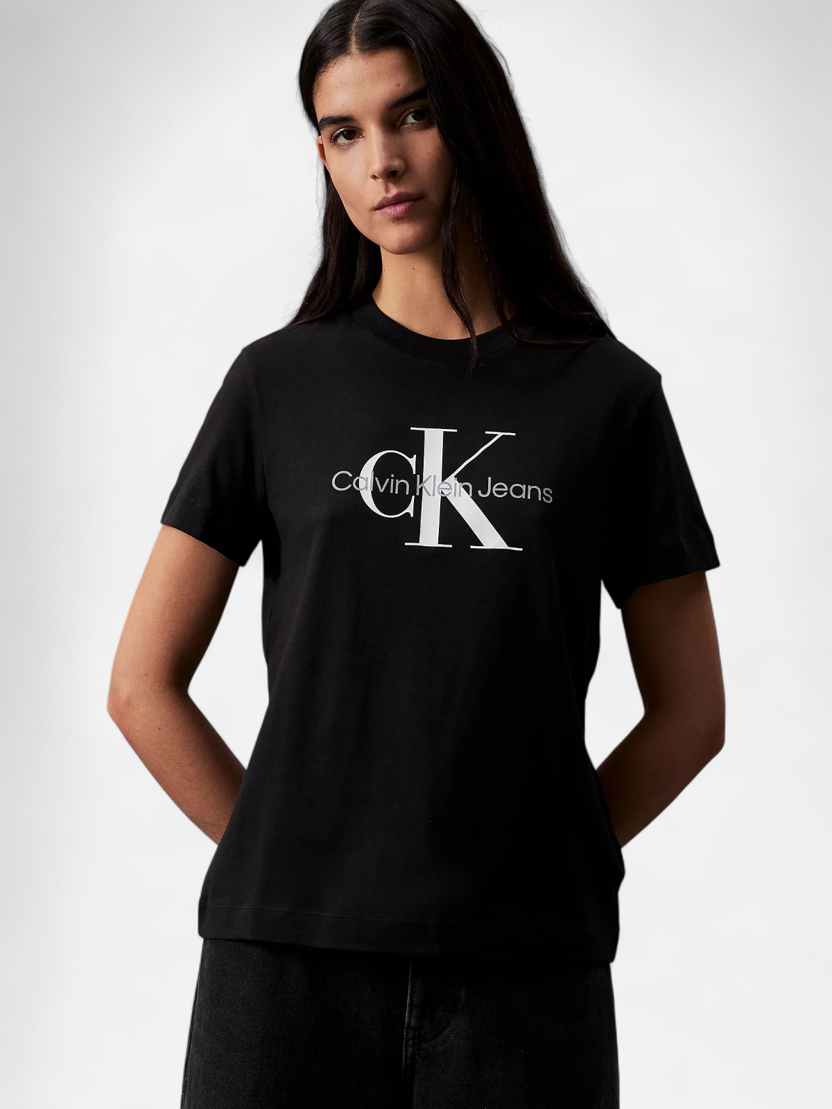 Calvin Klein Jeans Naisten T-Paita, CORE MONOLOGO Musta - Kekäle.fi