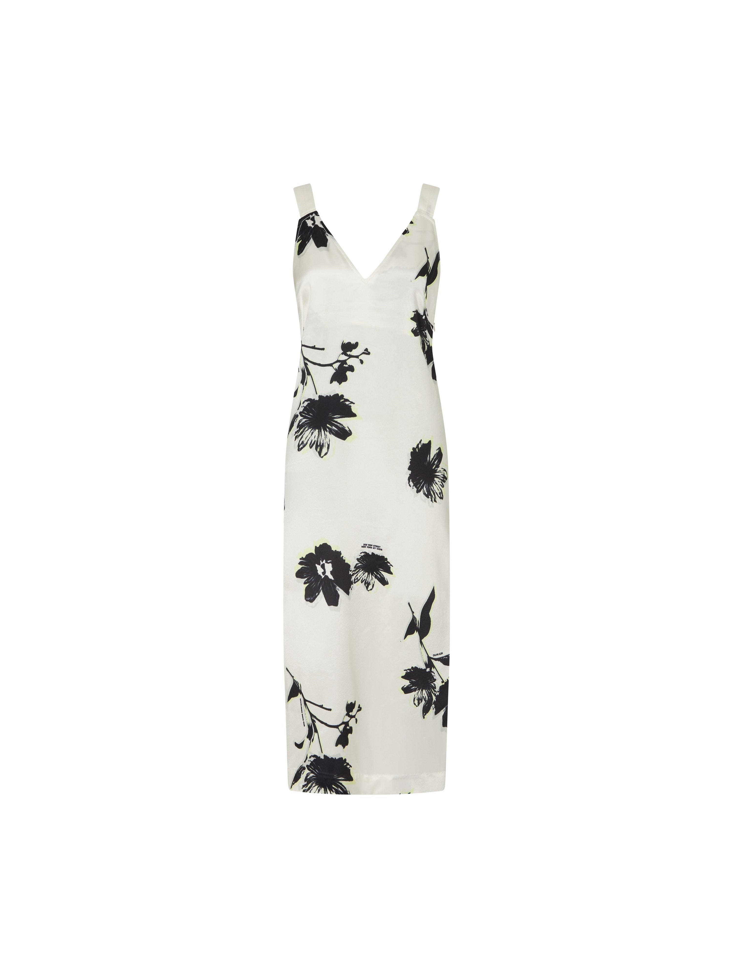 calvin-klein-mekko-modern-floral-slip-dress-mustavalkoinen-1