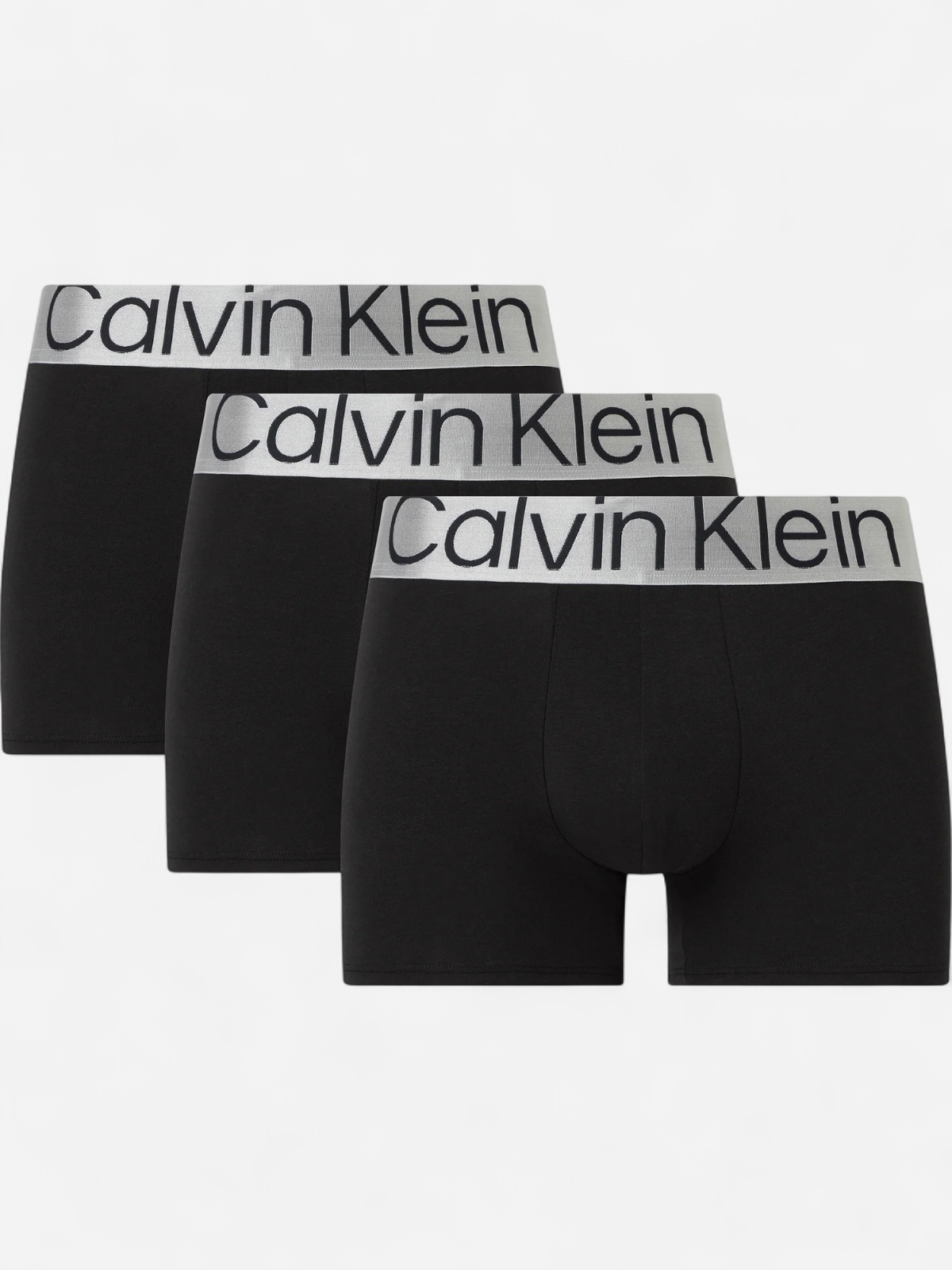 Calvin Klein Miesten Bokserit TRUNK 3PK NOS SILVER WAISTBAND Musta - Kekäle.fi