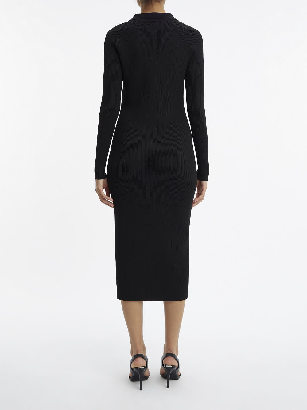 calvin-klein-women-naisten-mekko-iconic-rib-shirt-midi-dress-musta-2
