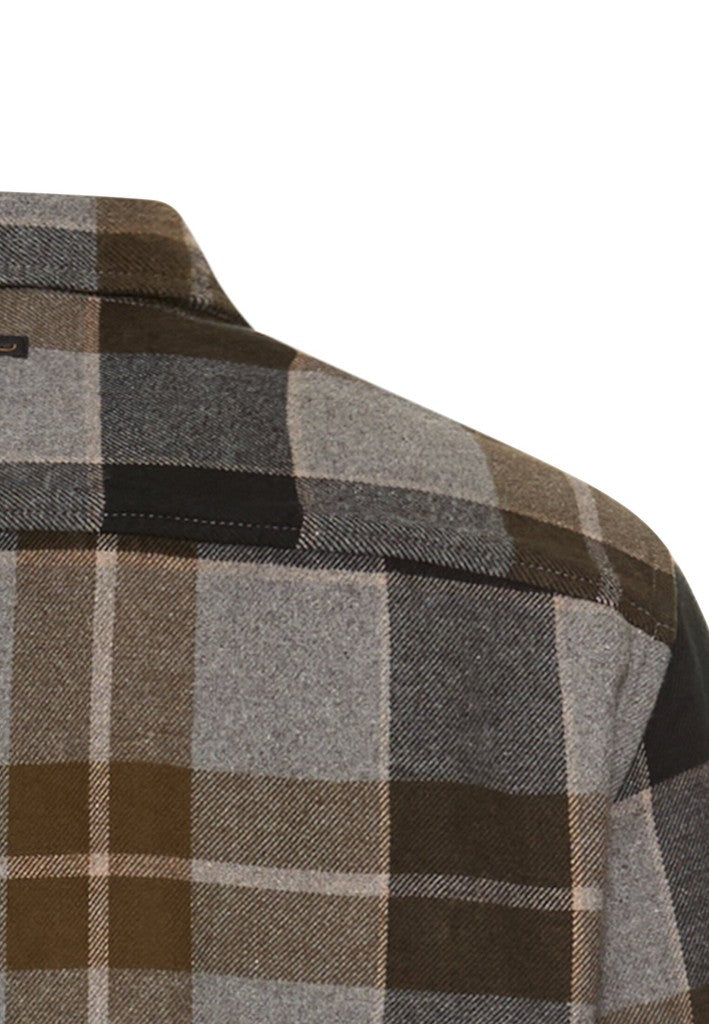 Camel Active miesten kauluspaita Flannel LS Shirt, ruskea ruutu