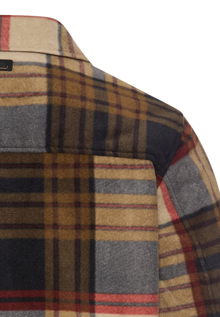 Camel Active miesten paitatakki Checked Fleece Overshirt, Sepia Brown