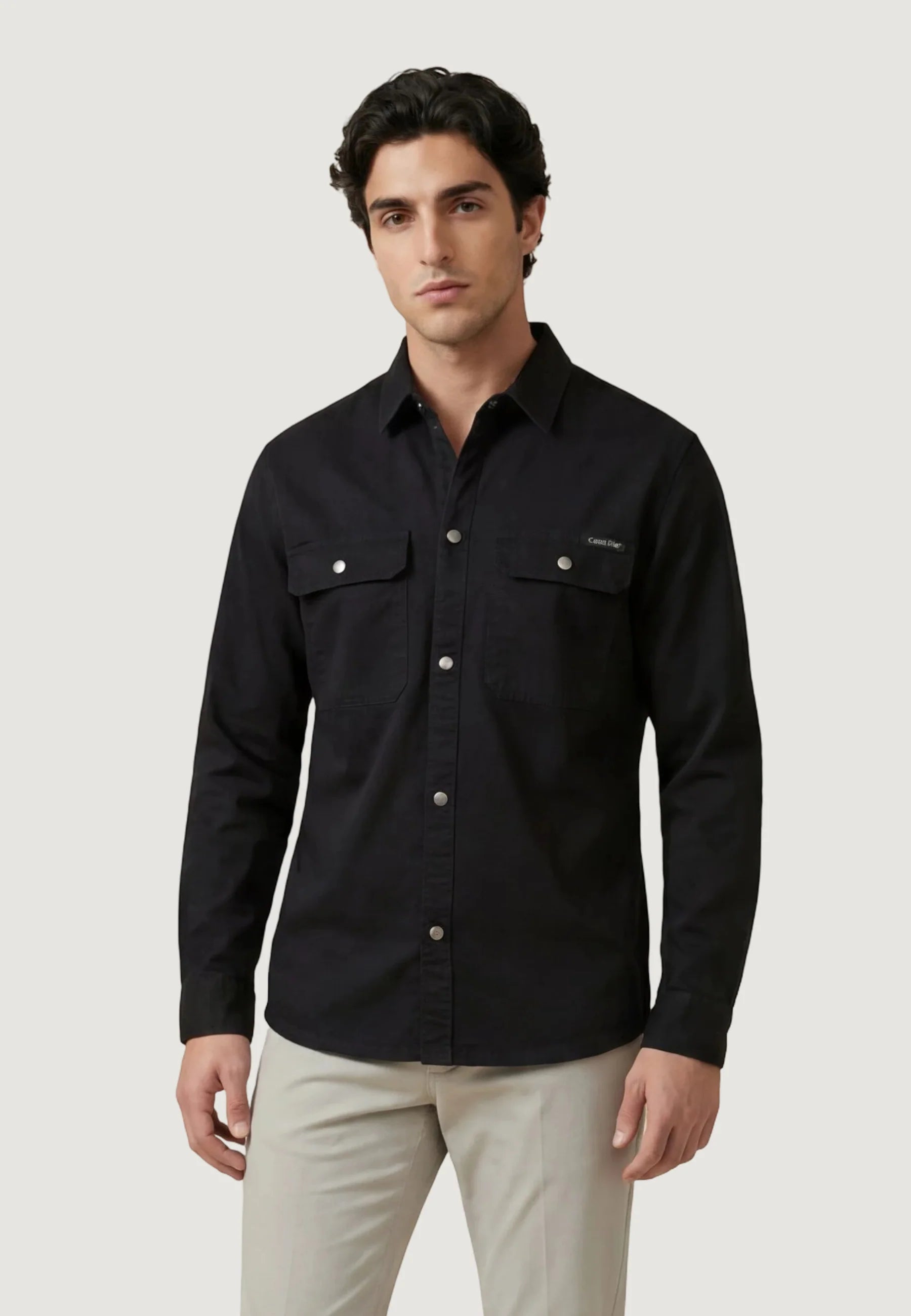 Calvin Klein Jeans miesten paitatakki LS Utility Relaxed Overshirt, musta