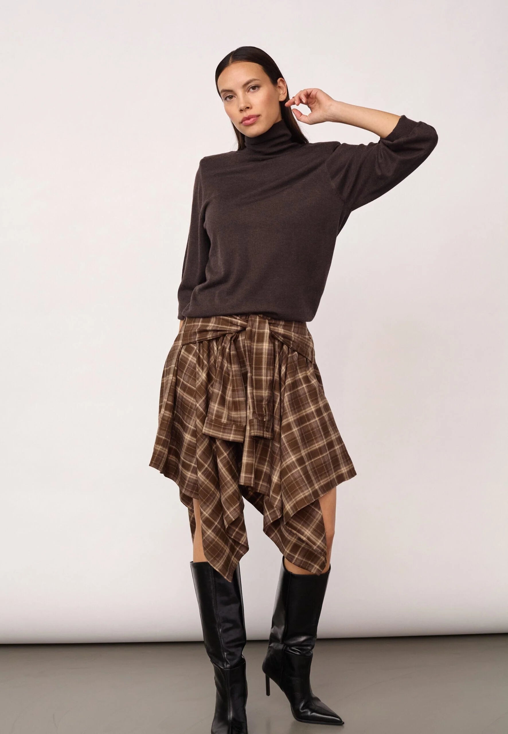 Co’Couture hame DagnyCC Check Tie Skirt, ruskea ruutu