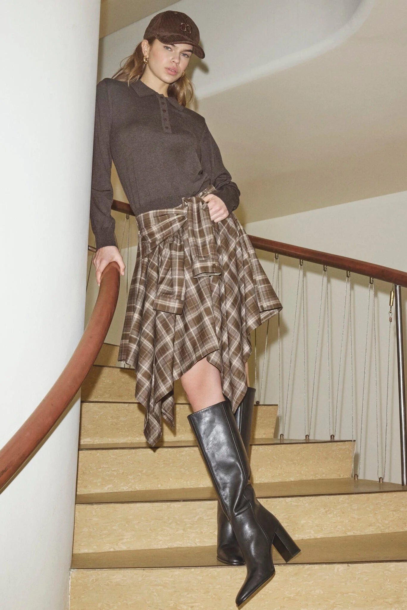 Co’Couture hame DagnyCC Check Tie Skirt, ruskea ruutu
