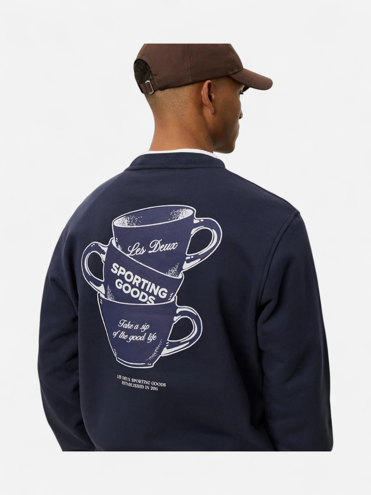 Les Deux miesten collegepaita Coffee Ben Artist Sweatshirt, tummansininen - Kekäle.fi