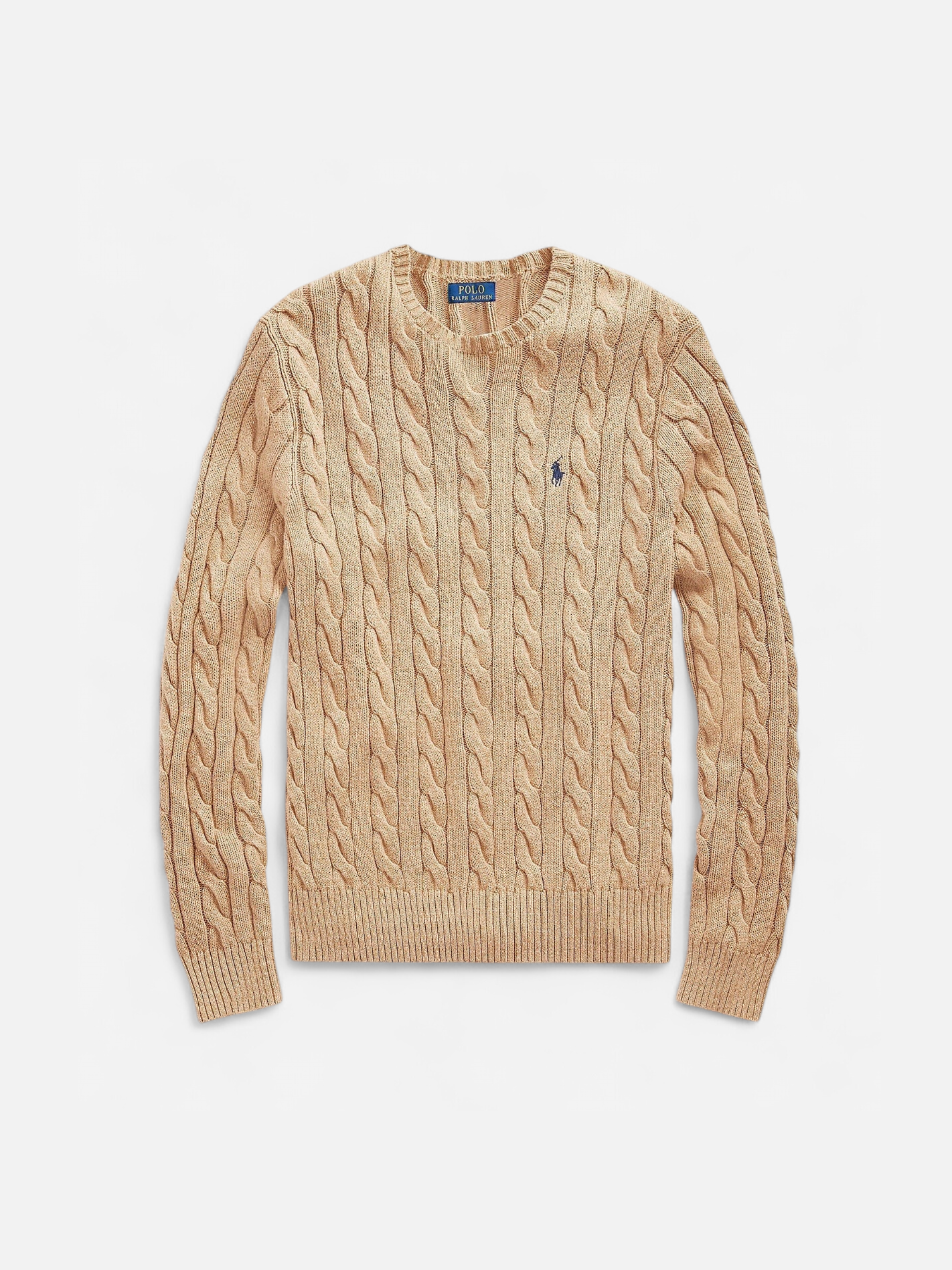 Polo Ralph Lauren miesten neulepaita Cotton Cable LS Drive Pullover, beige - Kekäle.fi