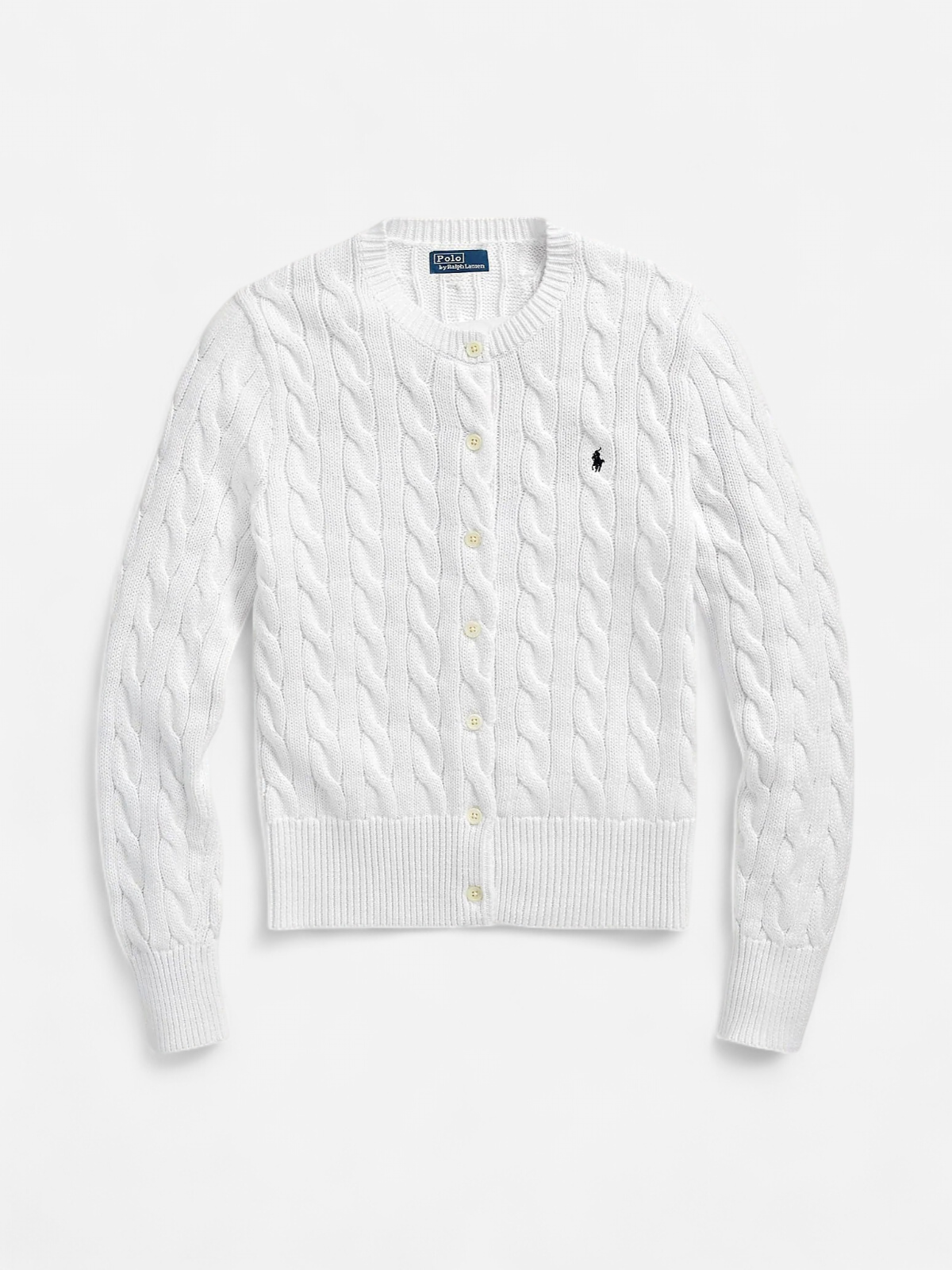 Polo Ralph Lauren naisten neuletakki CTTNCBL LS Cardigan, valkoinen - Kekäle.fi
