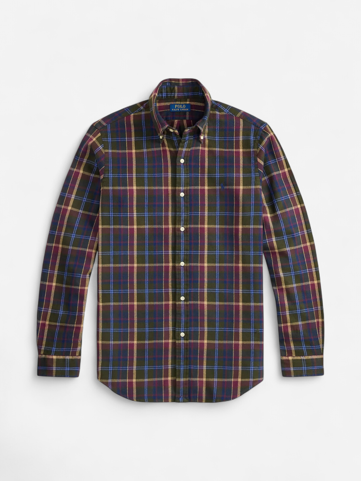 Polo Ralph Lauren miesten kauluspaita Custom Fit Plaid Brushed Flannel Shirt, Pine Navy Multi - Kekäle.fi