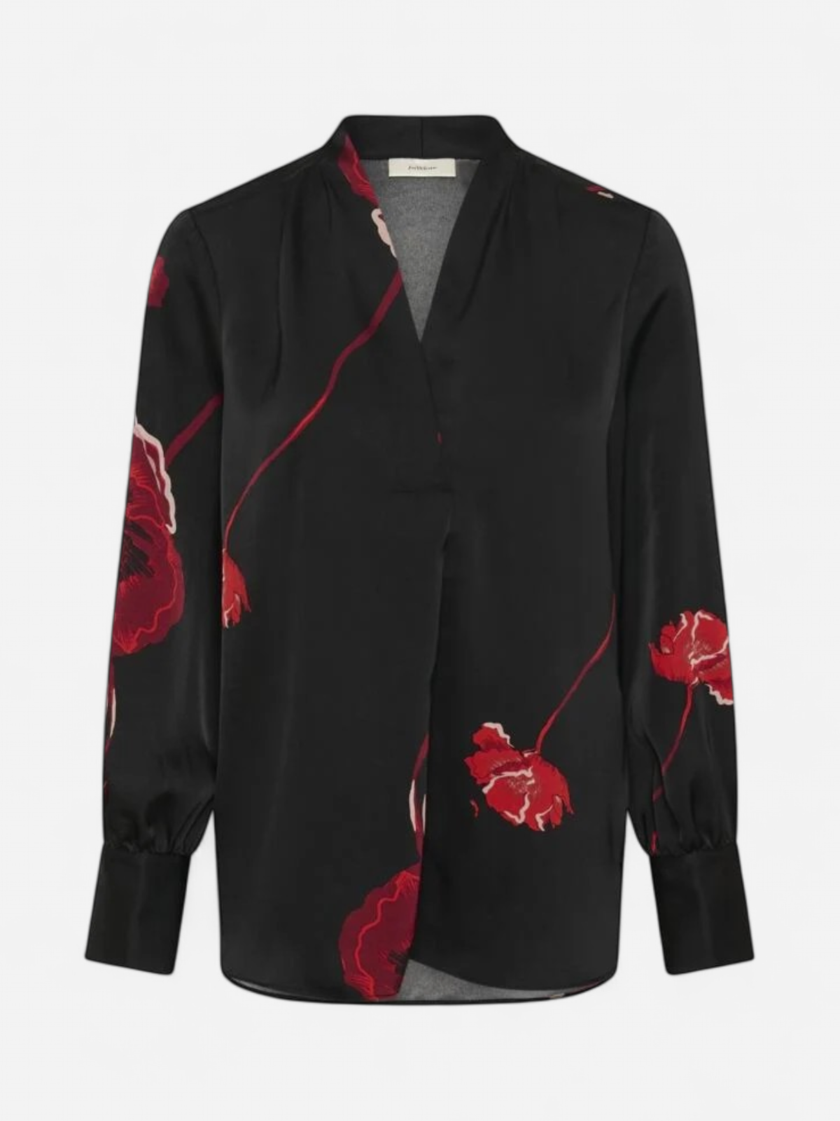 Inwear naisten paitapusero DAWNIW V-NECK Black, Poppy Rose - Kekäle.fi
