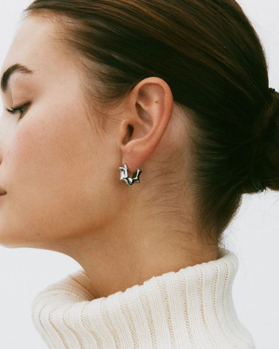 Edblad korvakorut, CANE HOOPS MULTI S SILVER Hopeanharmaa