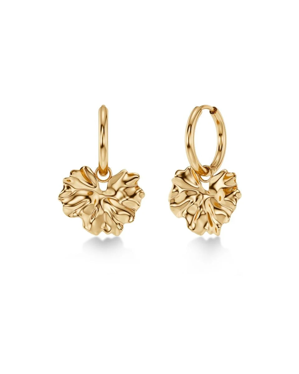 Edblad korvakorut Gerana Hoops, Gold pleated