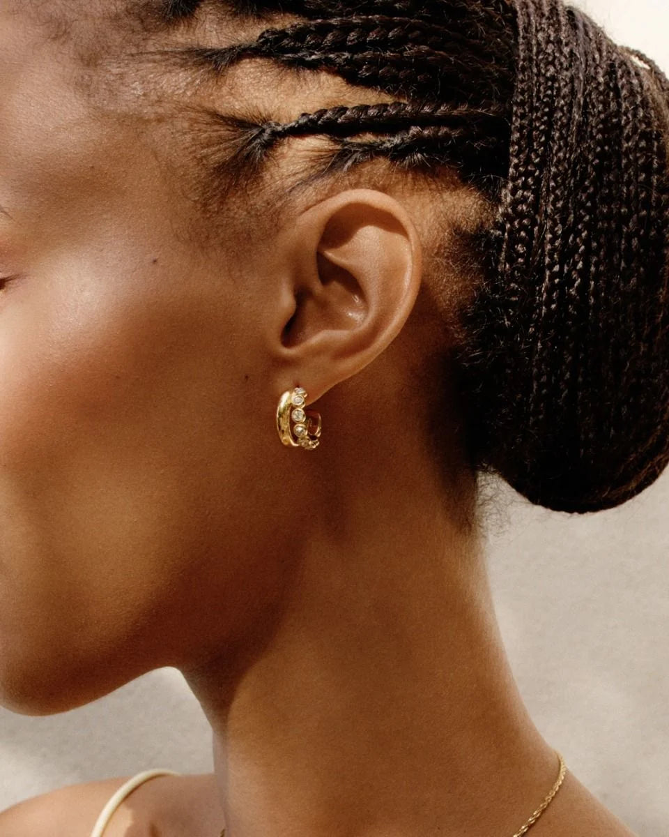 Edblad korvakorut Grace Hoops L, Gold pleated