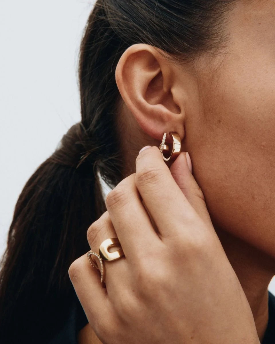 Edblad korvakorut, PLIÉ HOOPS DOUBLE GOLD Kullankeltainen