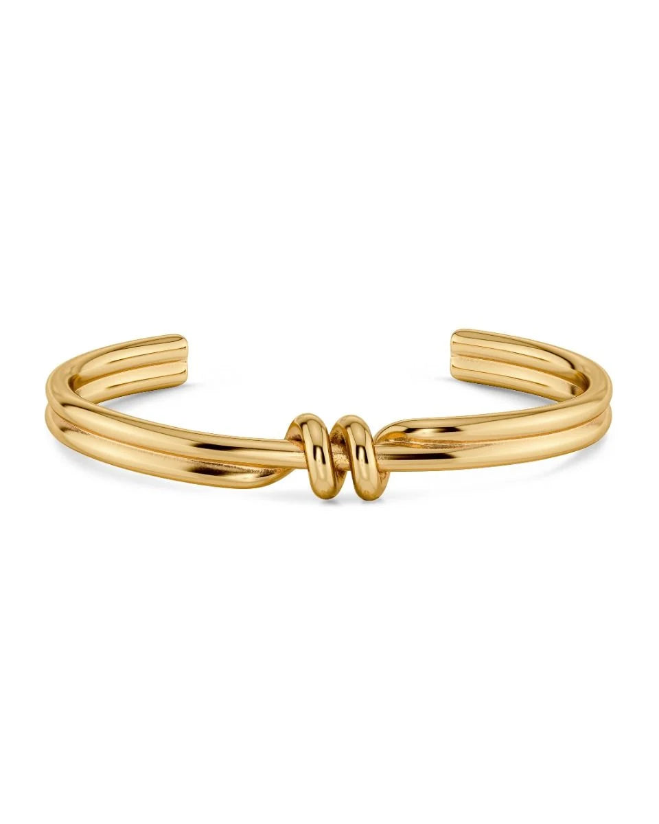 Edblad rannekoru Swivel Bangle, Gold pleated