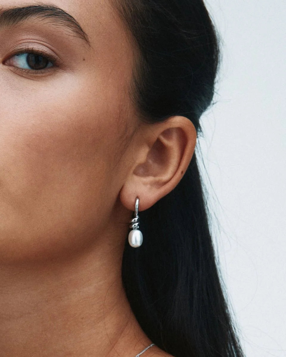 Edblad korvakorut Swivel Earrings Pearl S, Stainless steel