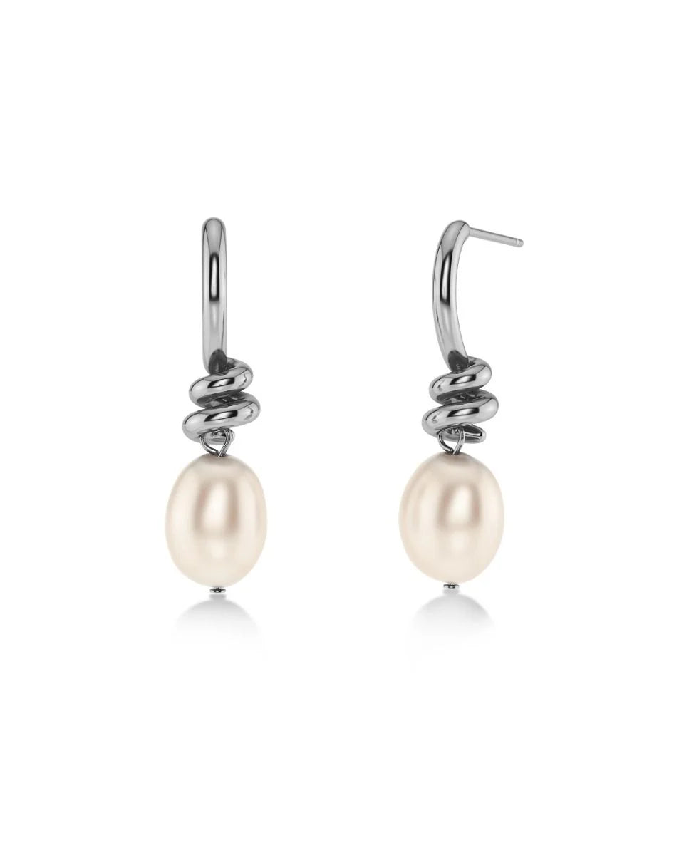 Edblad korvakorut Swivel Earrings Pearl S, Stainless steel