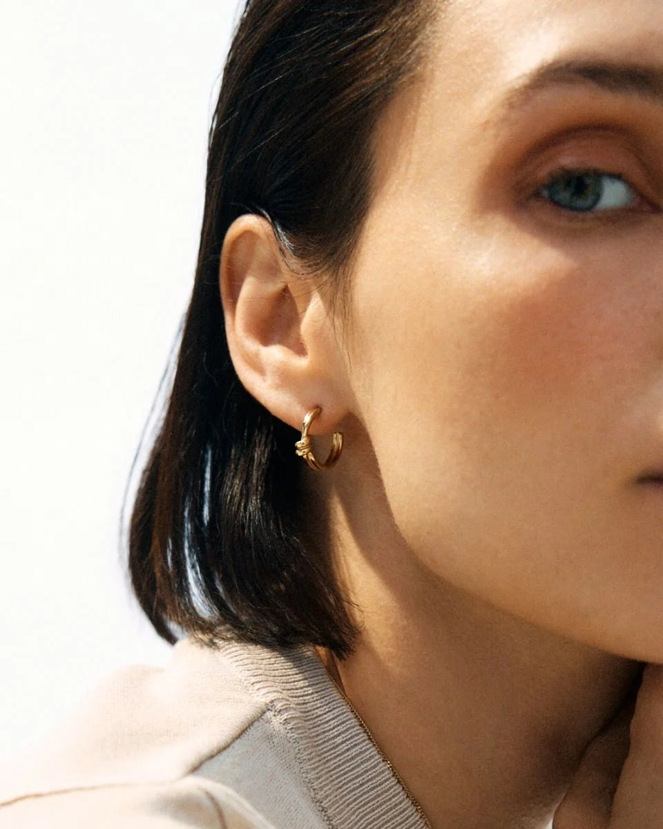 Edblad korvakorut Swivel Hoops Gold, Gold pleated