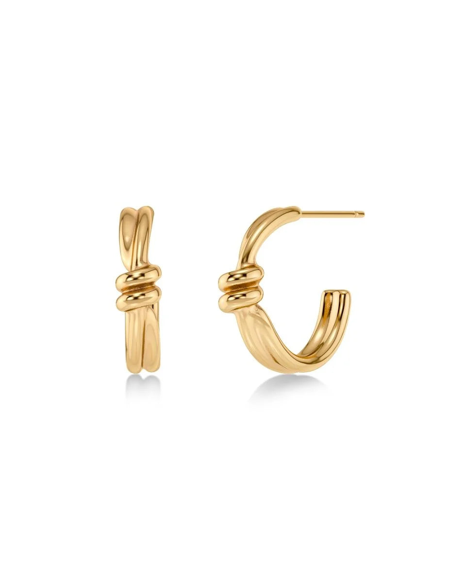 Edblad korvakorut Swivel Hoops Gold, Gold pleated