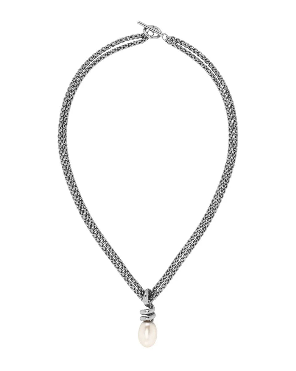 Edblad kaulakorut Swivel Necklace Pearl L Steel, Stainless steel
