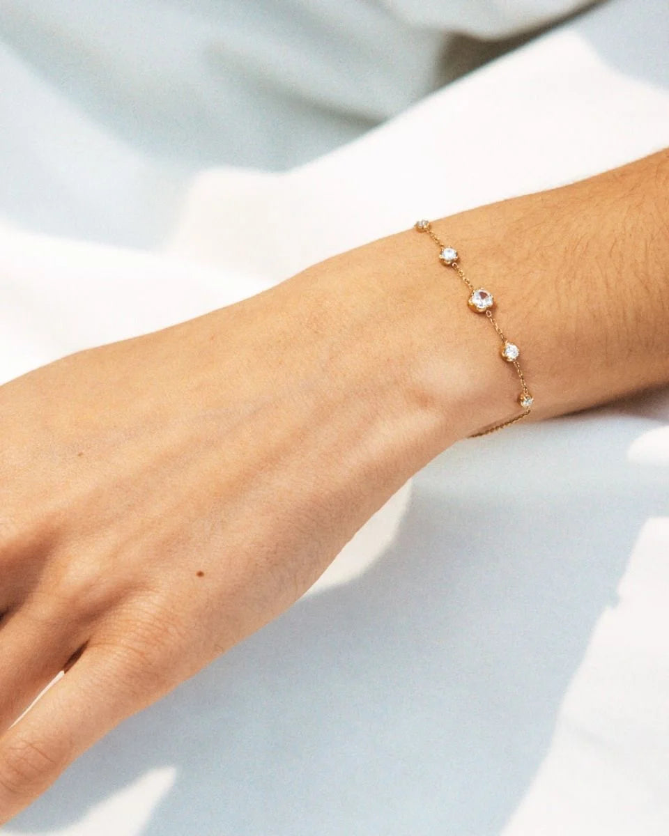 Edblad naisten rannekoru Teeny Bracelet Gold, Gold pleated