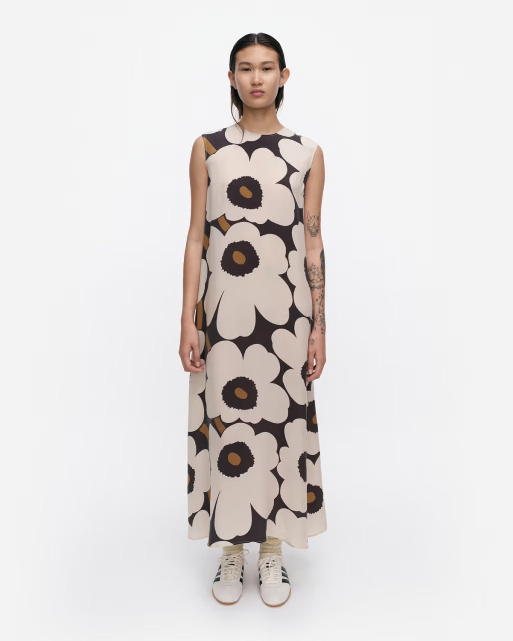 Marimekko mekko Migot Unikko, kuosillinen beige