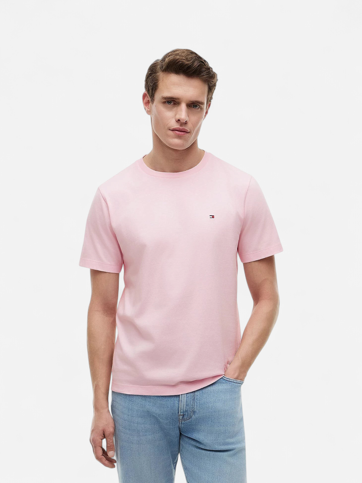 Tommy Hilfiger miesten t-paita Essential Reg Fit Tee, vaaleanpunainen - Kekäle.fi