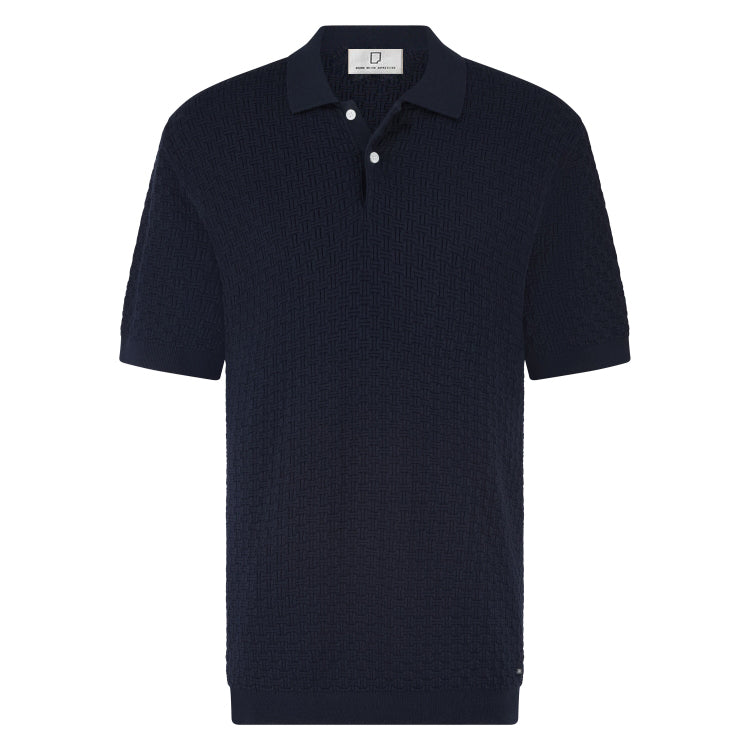 Born with Appetite miesten pikeepaita Ewald Knitted Polo Ss, tummansininen