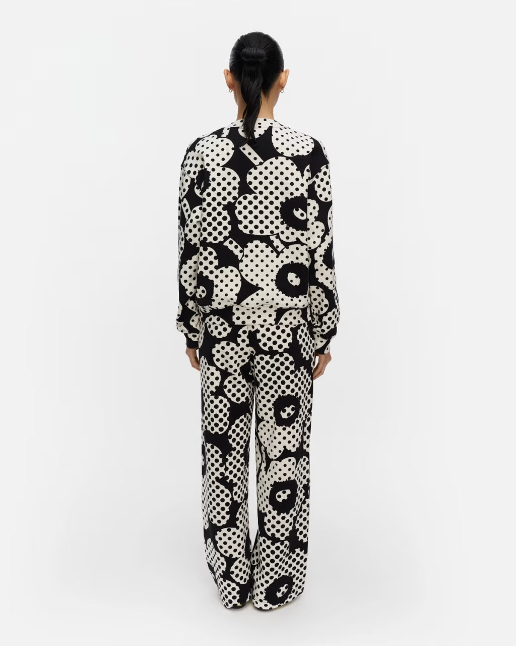 Marimekko naisten collegehousut Varret Unikko, musta kuosi