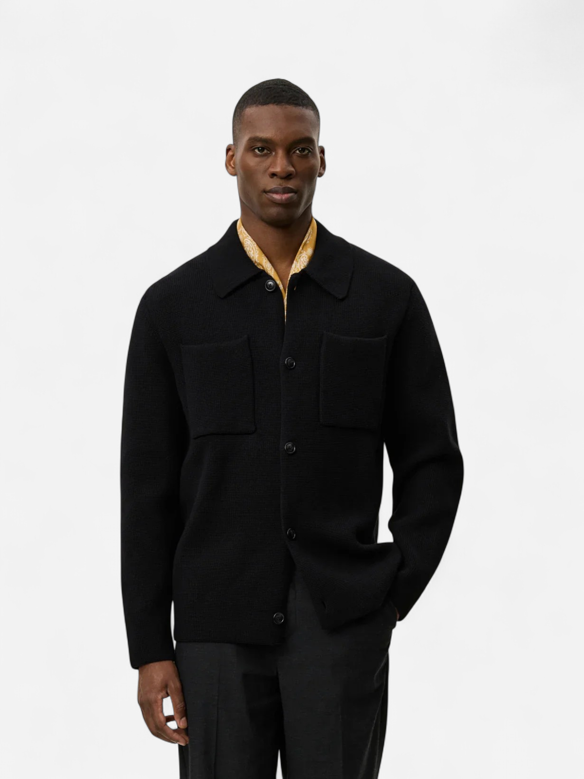 Les Deux miesten paitatakki FISHER COTTON MILANO OVERSHIRT, musta - Kekäle.fi