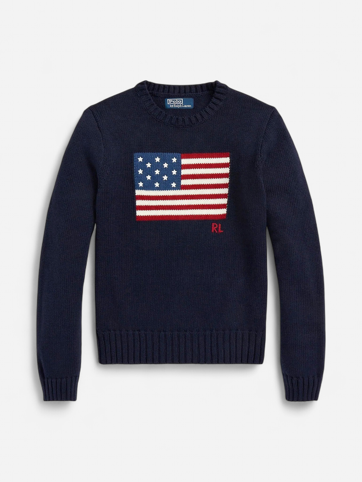 Polo Ralph Lauren naisten neulepaita Flag CN-Long Sleeve-Pullover, tummansininen - Kekäle.fi