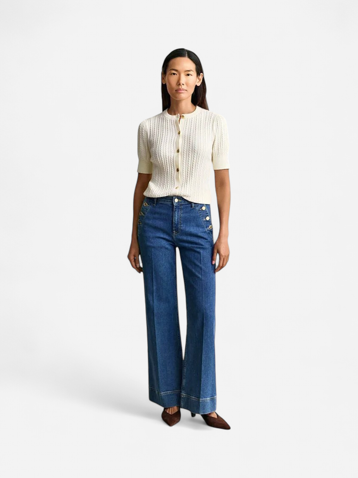 Gant naisten farkut Flare Nautical Jeans, sininen indigo - Kekäle.fi