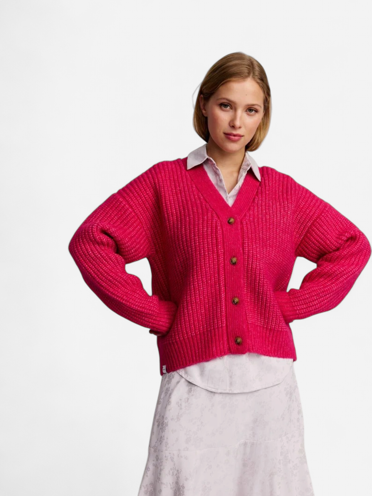 Makia naisten neuletakki Florence Cardigan, pinkki - Kekäle.fi