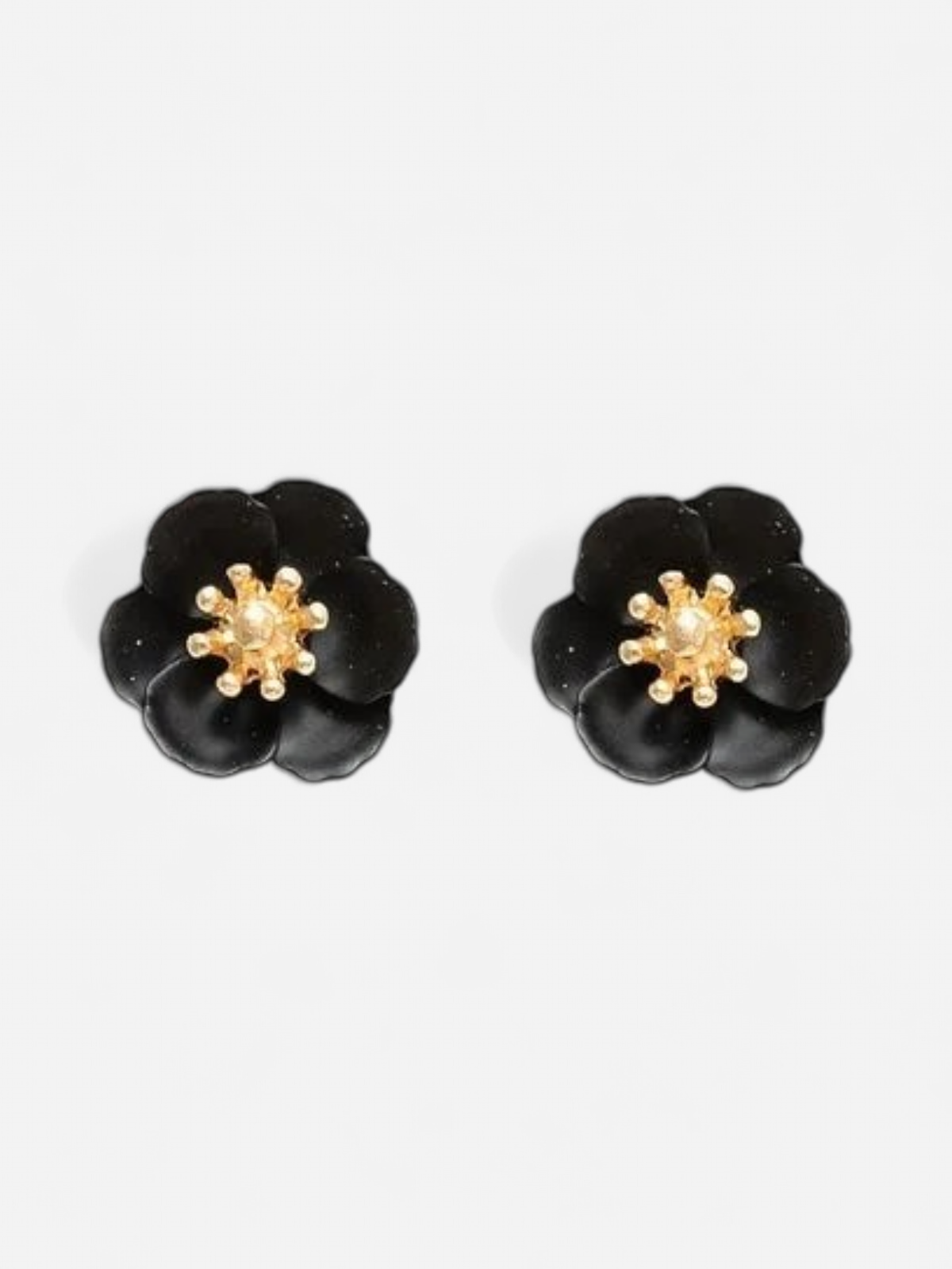 Bow 19 naisten korvakorut Flower Petite Earrings, musta - Kekäle.fi